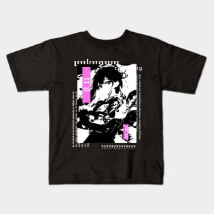 portrait Anime girl in black and white | gothic | alternative clothing | grunge | dark | japon Kids T-Shirt